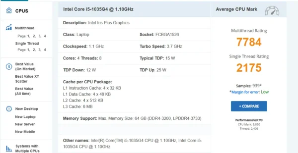 بررسی و مشخصات فنی Intel Core i5‑1035G4 3 بررسی و مشخصات فنی Intel Core i5‑1035G4