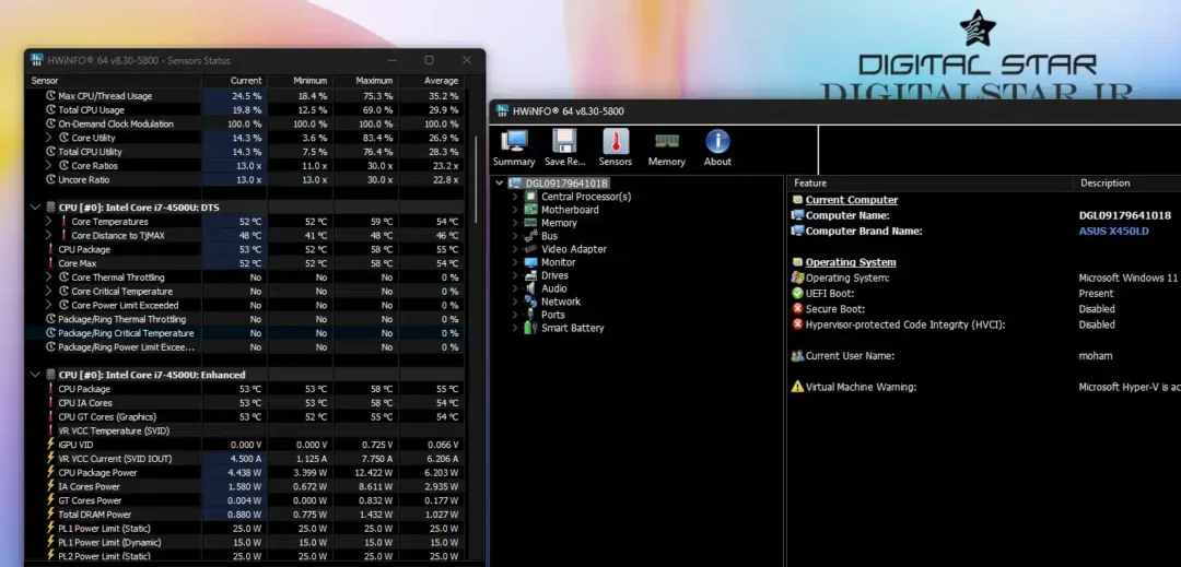 آموزش تست سی پی یو لپ تاپ و کامپیوتر | راهنمای تست قدم به قدم 12 برنامه چک مشخصات و دمای سی پی یو HWiNFO